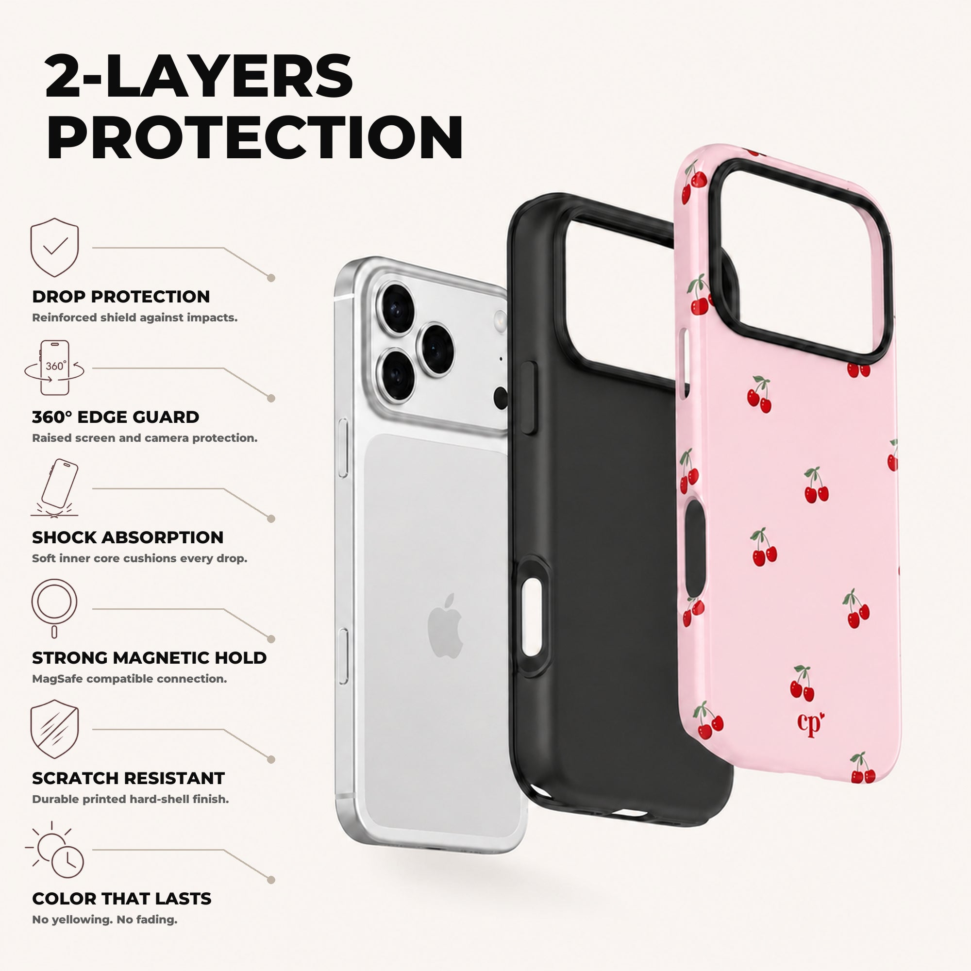 Cuppa Pink Cherry phone case - Cherry Pink colorway swatch